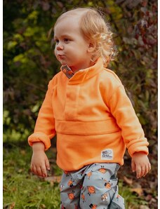 Dětská mikina Jack Wolfskin SMILEYWORLD MIDLAYER oranžová barva, hladká