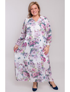 MDR24.pl Šifonové šaty s fialovými květy