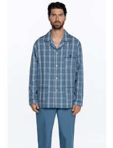 GUASCH Pánské pyžamo STEFAN, V dárkovém boxu, Modrá, Dlouhý rukáv
