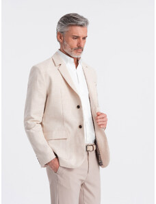 Ombre Clothing Pánské sako REGULAR střihu s plátnem - grafitová V5 OM-BLZB-0128