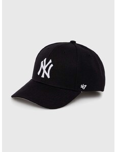 Dětská baseballová čepice 47brand MLB New York Yankees černá barva, s aplikací, BMVP17WBV