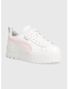 Dětské kožené sneakers boty Puma Mayze Lth Piping Jr bílá barva