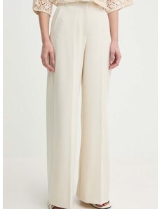 Kalhoty MAX&Co. dámské, béžová barva, široké, high waist, 2416131043200
