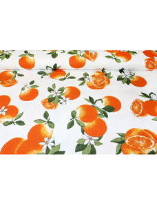 MADE IN ITALY Dekorační látka Bavlna Panama pomeranče, š. 140 cm