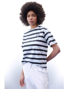 DeFactoFit Standard Fit Crew Neck Striped Sports T-Shirt