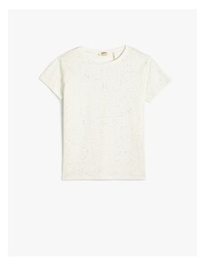 Koton Shiny Short Sleeve Crew Neck Cotton T-Shirt