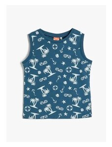 Koton Athlete Sleeveless Printed Round Neck Cotton