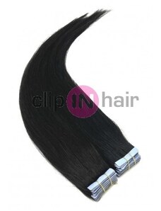 Clipinhair Vlasy pro metodu Invisible Tape / TapeX / Tape Hair / Tape IN 50cm - přírodní černé