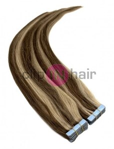 Clipinhair Vlasy pro metodu Invisible Tape / TapeX / Tape Hair / Tape IN 50cm - tmavý melír