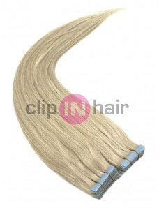 Clipinhair Vlasy pro metodu Invisible Tape / TapeX / Tape Hair / Tape IN 50cm - platinová blond