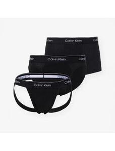 Boxerky Calvin Klein Cotton Stretch Low Rise Jock Strap 3-Pack Black