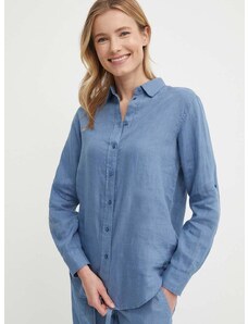 Lněná košile Lauren Ralph Lauren regular, s klasickým límcem