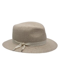 Luxusní dámský nemačkavý béžový klobouk Fedora - ručně šitý, UV faktor 80 - Mayser Nane