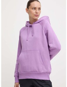 Mikina Under Armour dámská, fialová barva, s kapucí, hladká, 1379500