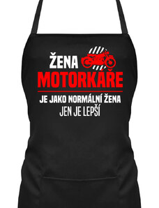 Garibald Žena motorkáře je jako normální žena, jen je lepší - zástěra s potiskem