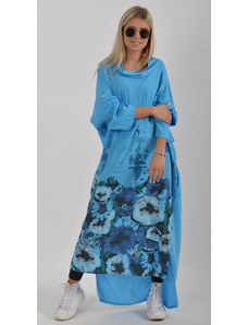 Enjoy Style Modré dlouhé šaty ES2156