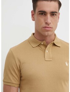 Bavlněné polo tričko Polo Ralph Lauren béžová barva