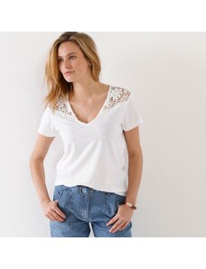 Blancheporte Originální tričko s macramé bílá 34/36