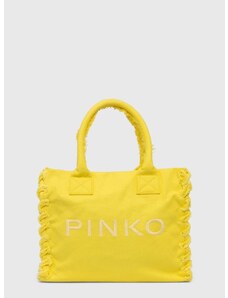 Bavlněná kabelka Pinko žlutá barva, 100782 A1WQ