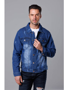 J.STYLE Tmavě modrá pánská džínová bunda (MJ525BS)
