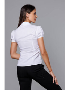 S&G Collection Bílá dámská košile s krátkými rukávy (0332#)