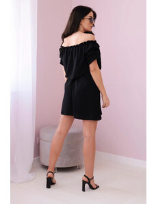 K-Fashion Španělské šaty zavazované v pase černý