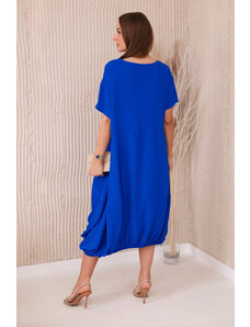 K-Fashion Oversized šaty s kapsami chrpově modrá