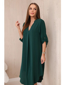 K-Fashion Šaty s výstřihem do V tmavě zelená