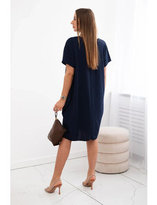K-Fashion Šaty s kapsami a přívěskem námořnická modř