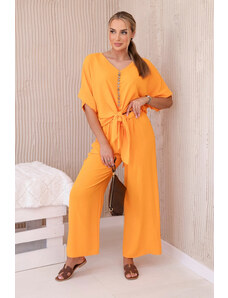 K-Fashion Souprava halenky a kalhot jasně oranžová