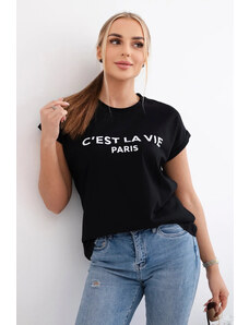 K-Fashion Bavlněná halenka C'est La Vie Paris černý
