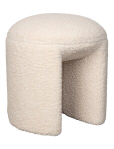 White Label Bílá bouclé stolička WLL NOXX 46 cm