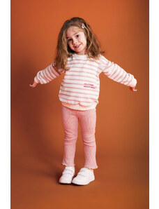 DEFACTO Baby Girl Striped Sweatshirt Leggings 2 Piece Set