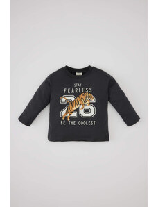 DEFACTO Baby Boy Crew Neck Tiger Printed Cotton T-Shirt