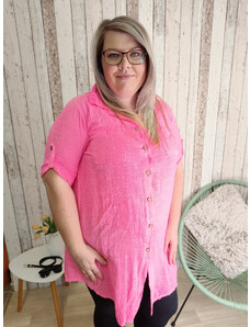 Italy moda Letní maxi košile Top, neon růžová