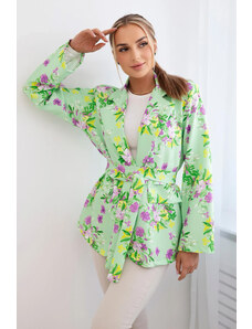 Fashionweek Dámský italský blazer s květinami K2046