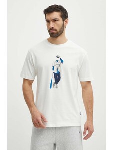 Bavlněné tričko New Balance béžová barva, s potiskem, MT41577SST