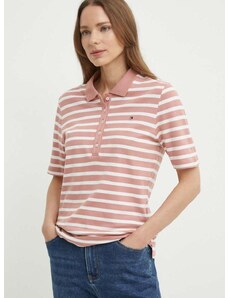 Polo tričko Tommy Hilfiger růžová barva, WW0WW39531