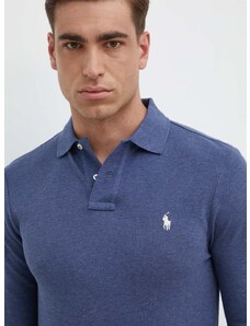 Bavlněné tričko s dlouhým rukávem Polo Ralph Lauren tmavomodrá barva, 710681126