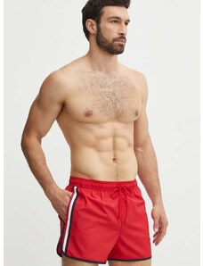 Plavkové šortky Tommy Hilfiger pánské, červená barva, UM0UM03217