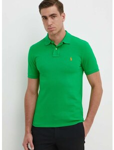 Polo Ralph Lauren Bavlněné polo tričko Ralph Lauren zelená barva, 710536856