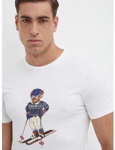 Bavlněné tričko Polo Ralph Lauren bílá barva, s potiskem, 710853310