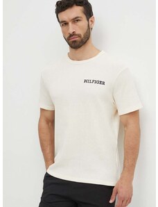 Bavlněné tričko Tommy Hilfiger béžová barva, UM0UM03116