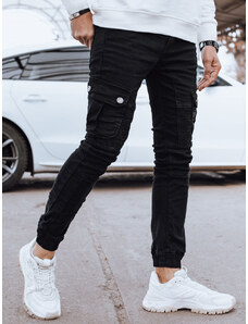Pánské černé džínové cargo kalhoty Dstreet
