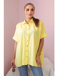 Kesi Bavlněná košile s krátkým rukávem žluté barvy