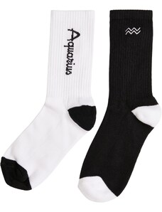 MT Accessoires Zodiac Ponožky 2-balení černo/bílý vodnář