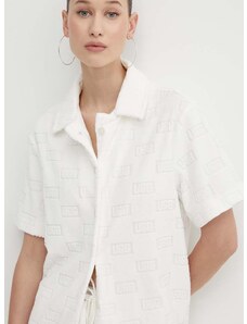 Košile UGG dámská, bílá barva, regular, s klasickým límcem, 1153970