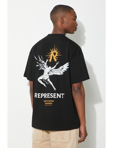 Bavlněné tričko Represent Icarus černá barva, s potiskem, MLM467.01