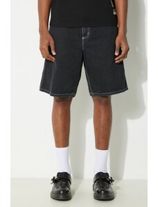 Džínové šortky Carhartt WIP Simple Short pánské, černá barva, I033333.8906