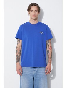 Bavlněné tričko A.P.C. t-shirt raymond s aplikací, COEZC-H26840